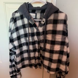 american eagle cropped flannel